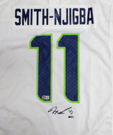 Seattle Seahawks Jaxon Smith-Njigba Autographed White Nike Jersey Size XL Beckett BAS QR #W811557