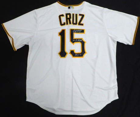 Pittsburgh Pirates Oneil Cruz Autographed White Nike Jersey Size XL "MLB Debut 10-2-21" Beckett BAS QR #BH038512