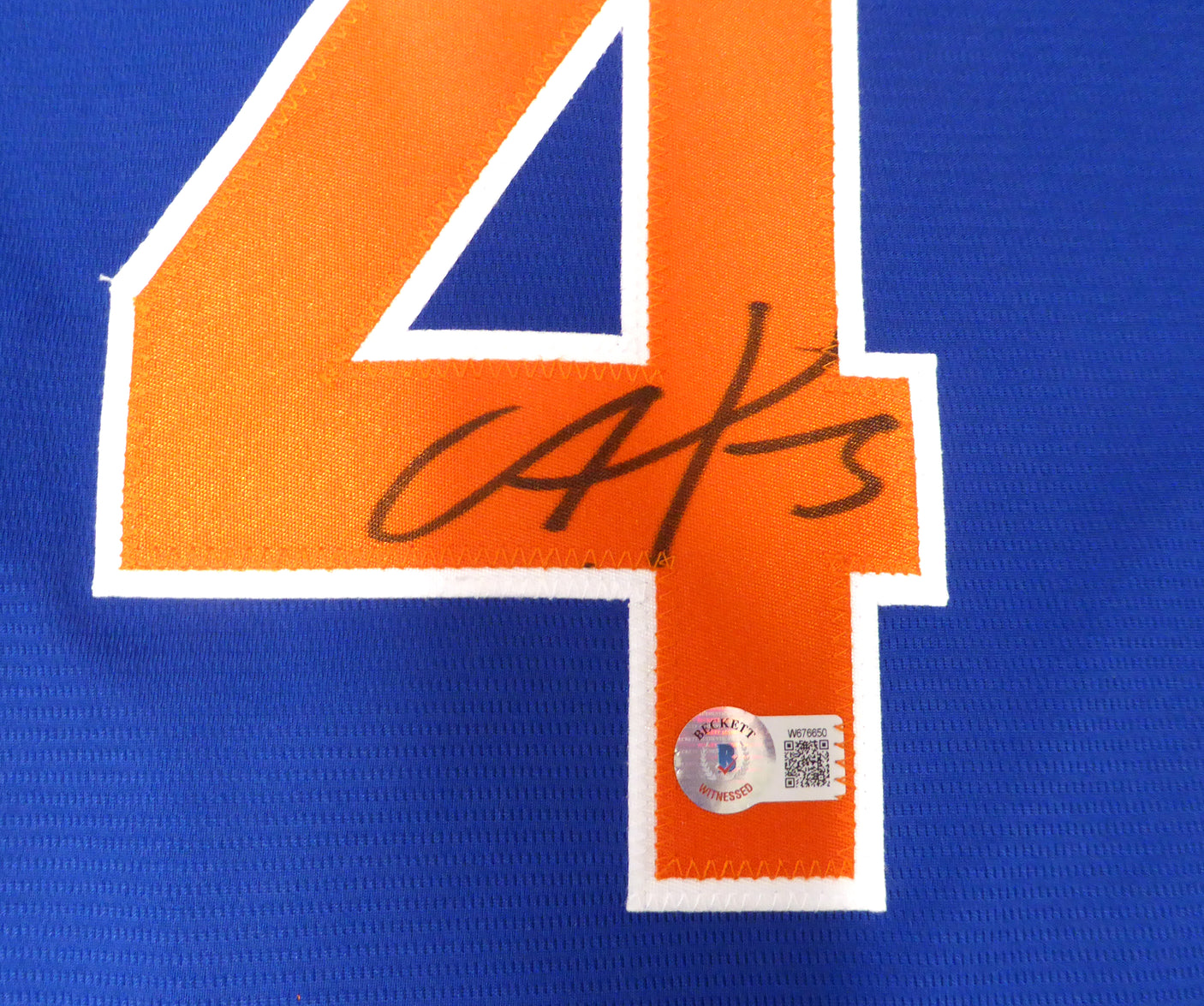 New York Mets Francisco Alvarez Autographed Blue Nike Jersey Size XL Beckett BAS QR #W676650