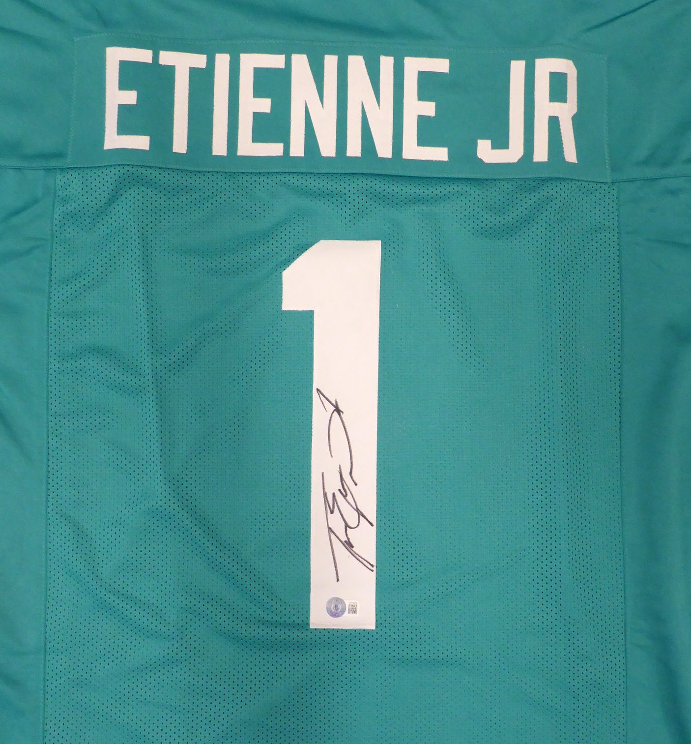 Jacksonville Jaguars Travis Etienne Autographed Teal Jersey Beckett BAS QR #W713279