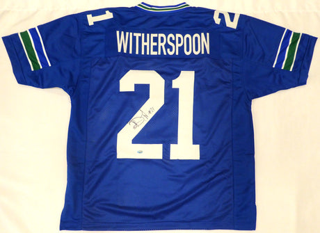 Seattle Seahawks Devon Witherspoon Autographed Blue Jersey MCS Holo #89505