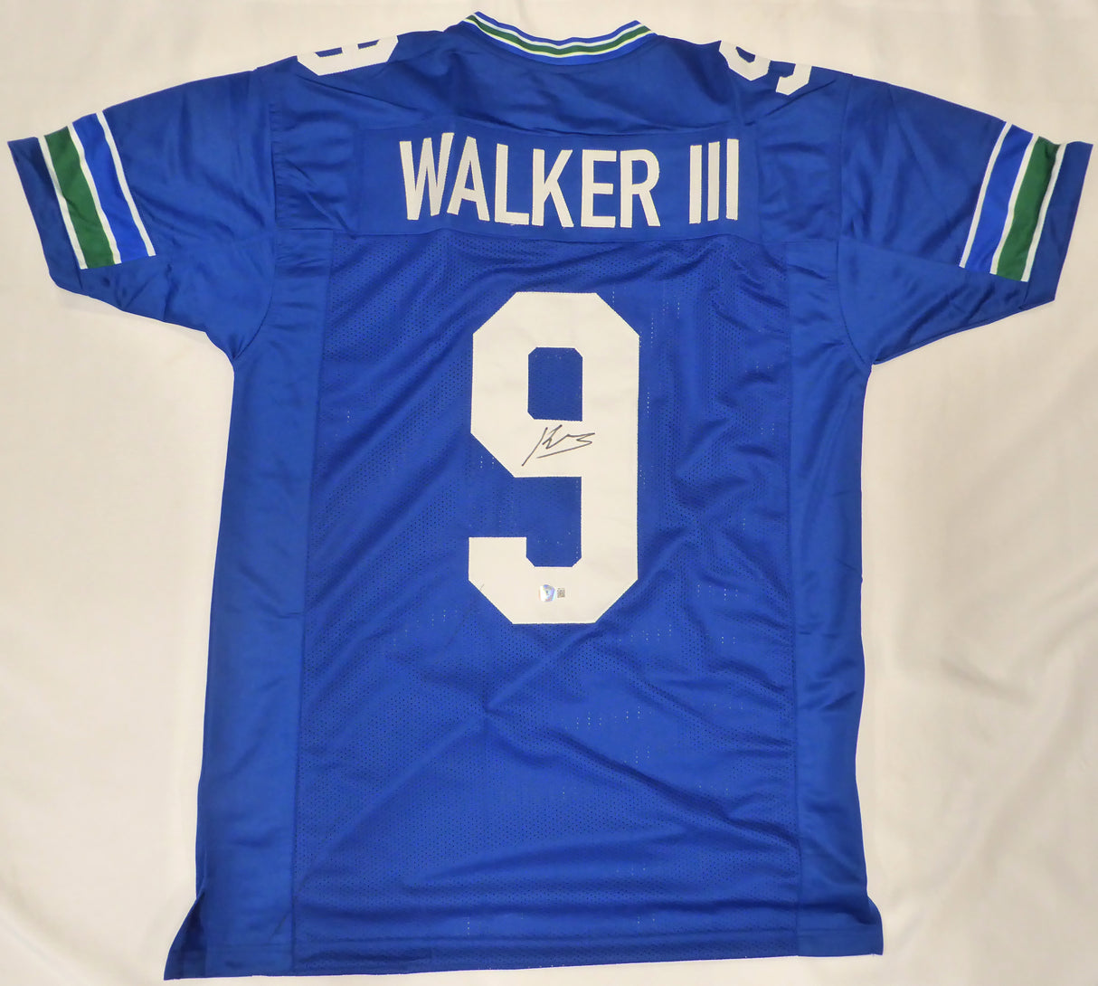 Seattle Seahawks Kenneth Walker III Autographed Blue Jersey Beckett BAS QR #W811219