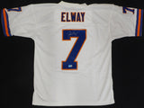 Denver Broncos John Elway Autographed White Authentic Mitchell & Ness Jersey Size 44 Beckett BAS QR #W150685