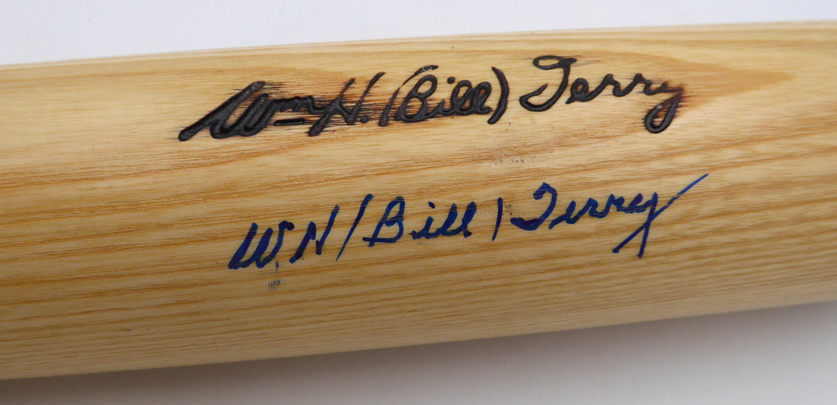 Will Bill Terry Autographed Blonde Louiville Slugger Bat New York Giants JSA #YY39714