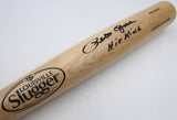 Pete Rose Autographed Blonde Louiville Slugger Bat Cincinnati Reds "Hit King" (Smudged) Beckett BAS QR #W787983