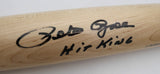 Pete Rose Autographed Blonde Louiville Slugger Bat Cincinnati Reds "Hit King" (Smudged) Beckett BAS QR #W787983