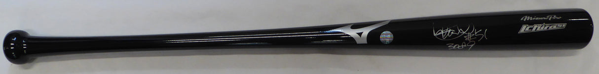 Ichiro Suzuki Autographed Black Mizuno Player Model Bat Seattle Mariners "#51 & 3089" SKU #229067