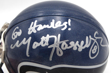 Matt Hasselbeck Autographed Seattle Seahawks Mini Helmet "Go Hawks" MCS Holo #88487