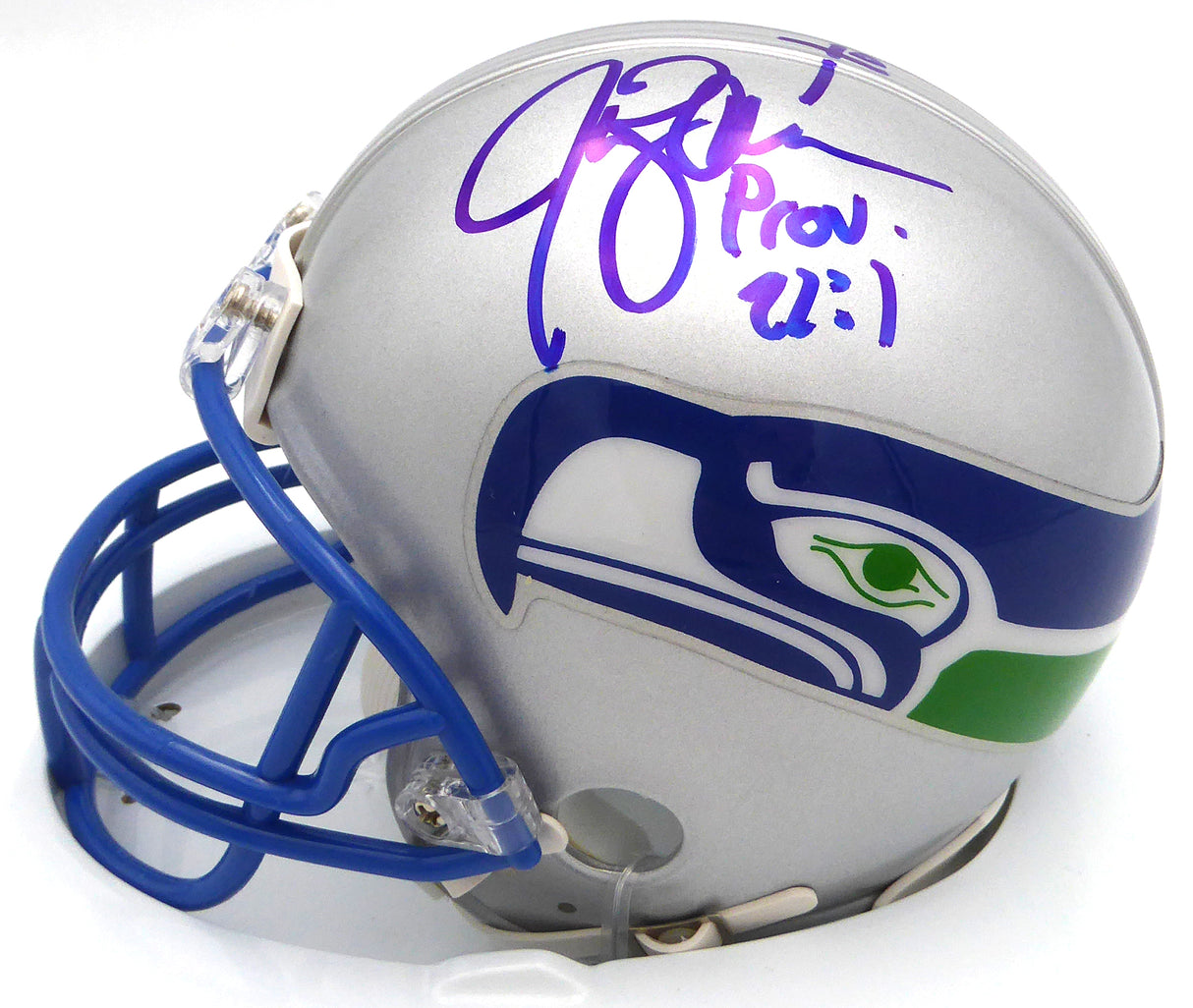 Jim Zorn -To- Steve Largent Autographed Seattle Seahawks Mini Helmet MCS Holo #87254