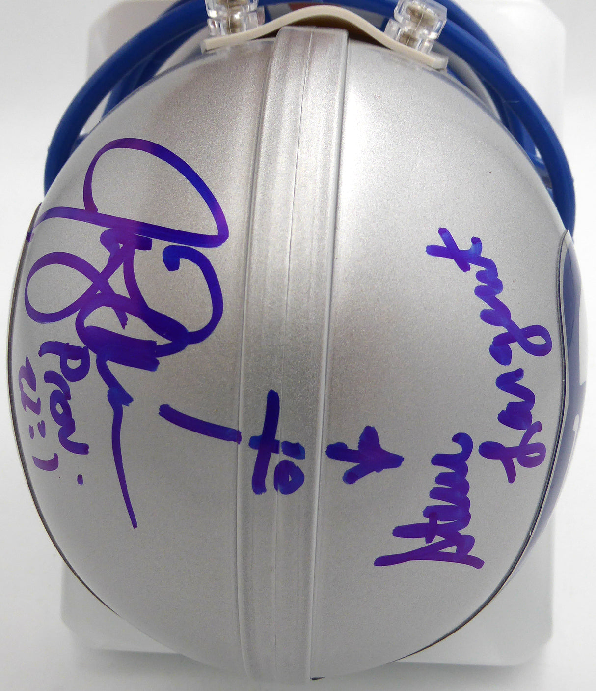 Jim Zorn -To- Steve Largent Autographed Seattle Seahawks Mini Helmet MCS Holo #87254