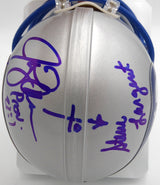 Jim Zorn -To- Steve Largent Autographed Seattle Seahawks Mini Helmet MCS Holo #87254