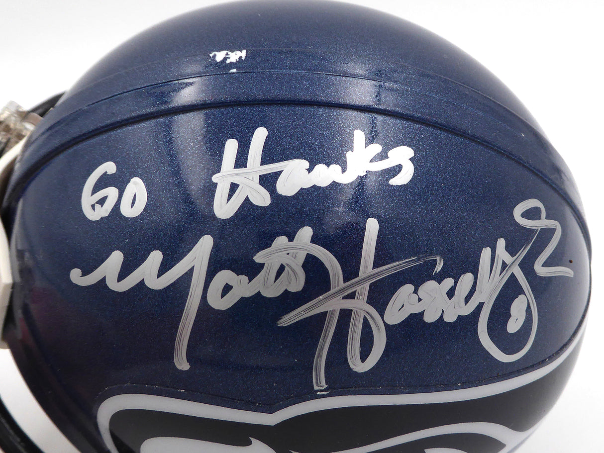 Matt Hasselbeck Autographed Seattle Seahawks Mini Helmet "Go Hawks" MCS Holo #88484