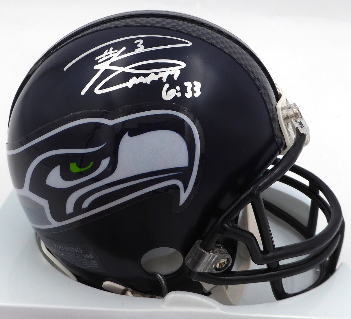 Russell Wilson Autographed Seattle Seahawks Mini Helmet RW Holo #37865