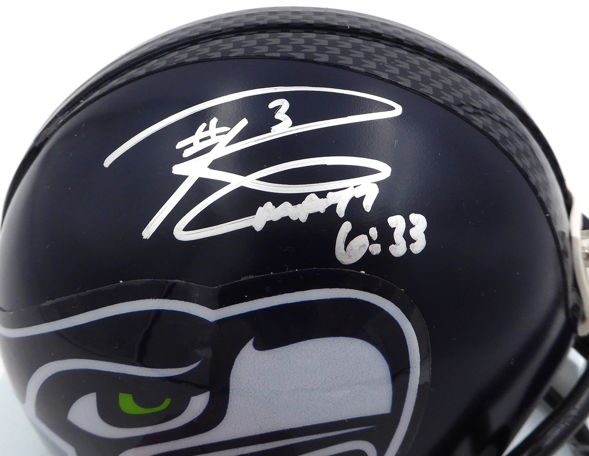 Russell Wilson Autographed Seattle Seahawks Mini Helmet RW Holo #37865