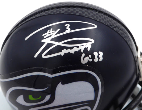 Russell Wilson Autographed Seattle Seahawks Mini Helmet RW Holo #37865