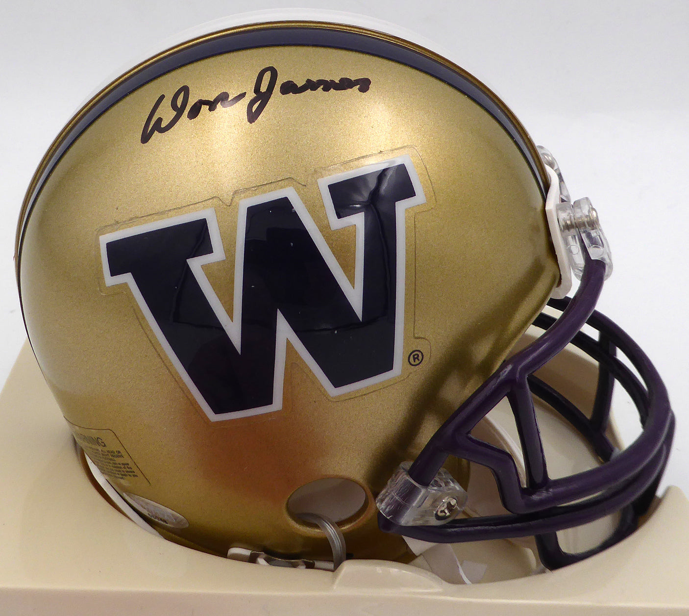Don James Autographed UW Huskies Mini Helmet MCS Holo #68048