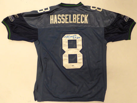 Seattle Seahawks Matt Hasselbeck Autographed Blue Authentic Reebok Jersey MCS Holo #87252