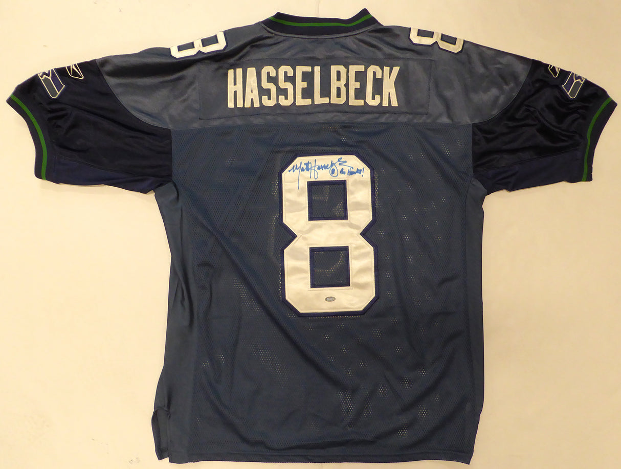 Seattle Seahawks Matt Hasselbeck Autographed Blue Authentic Reebok Jersey MCS Holo #87252
