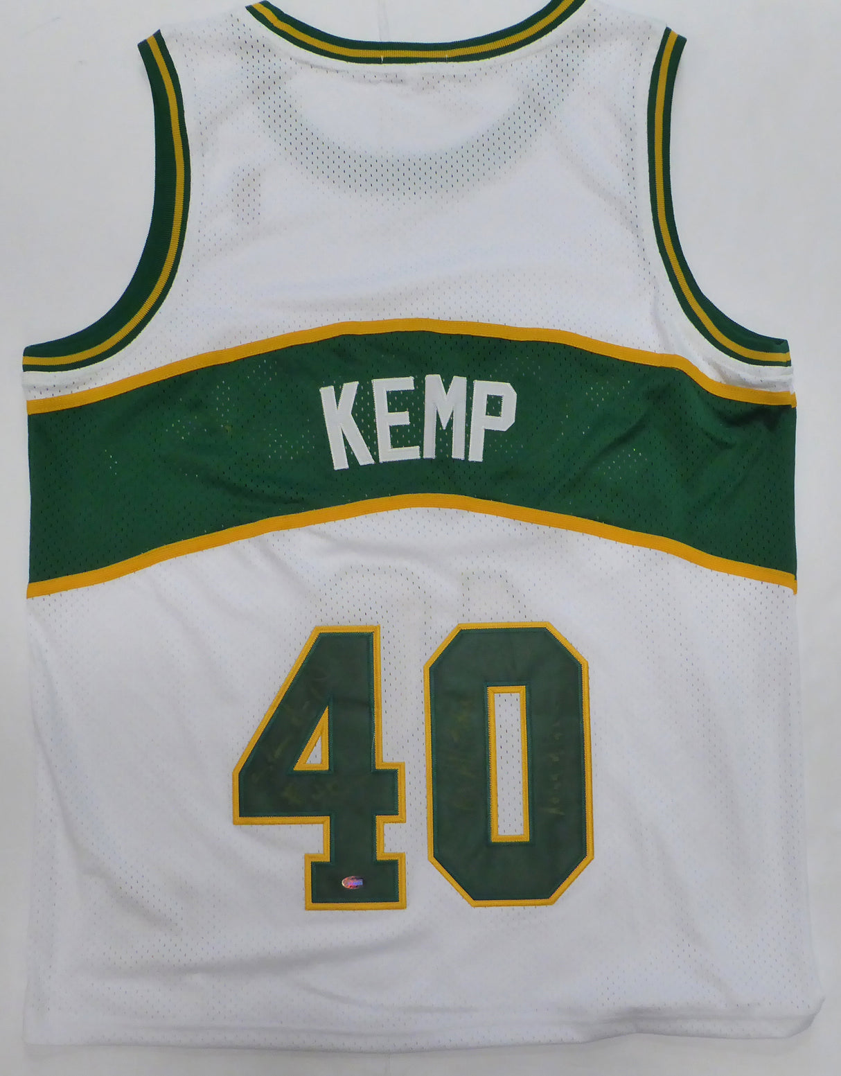 Seattle SuperSonics Shawn Kemp Autographed White Authentic Mitchell & Ness Jersey "6X All Star, Reign Man" MCS Holo #88478