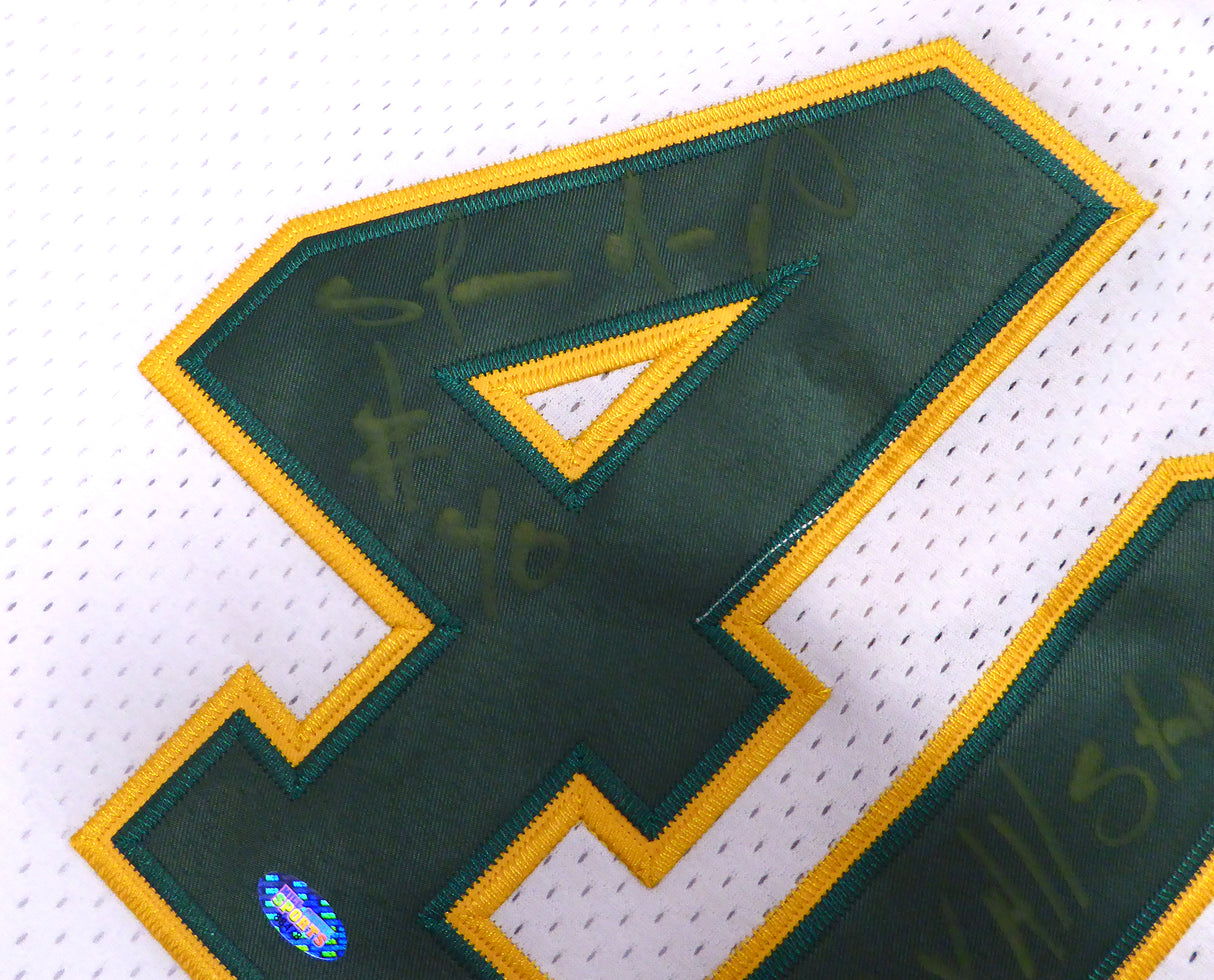 Seattle SuperSonics Shawn Kemp Autographed White Authentic Mitchell & Ness Jersey "6X All Star, Reign Man" MCS Holo #88478