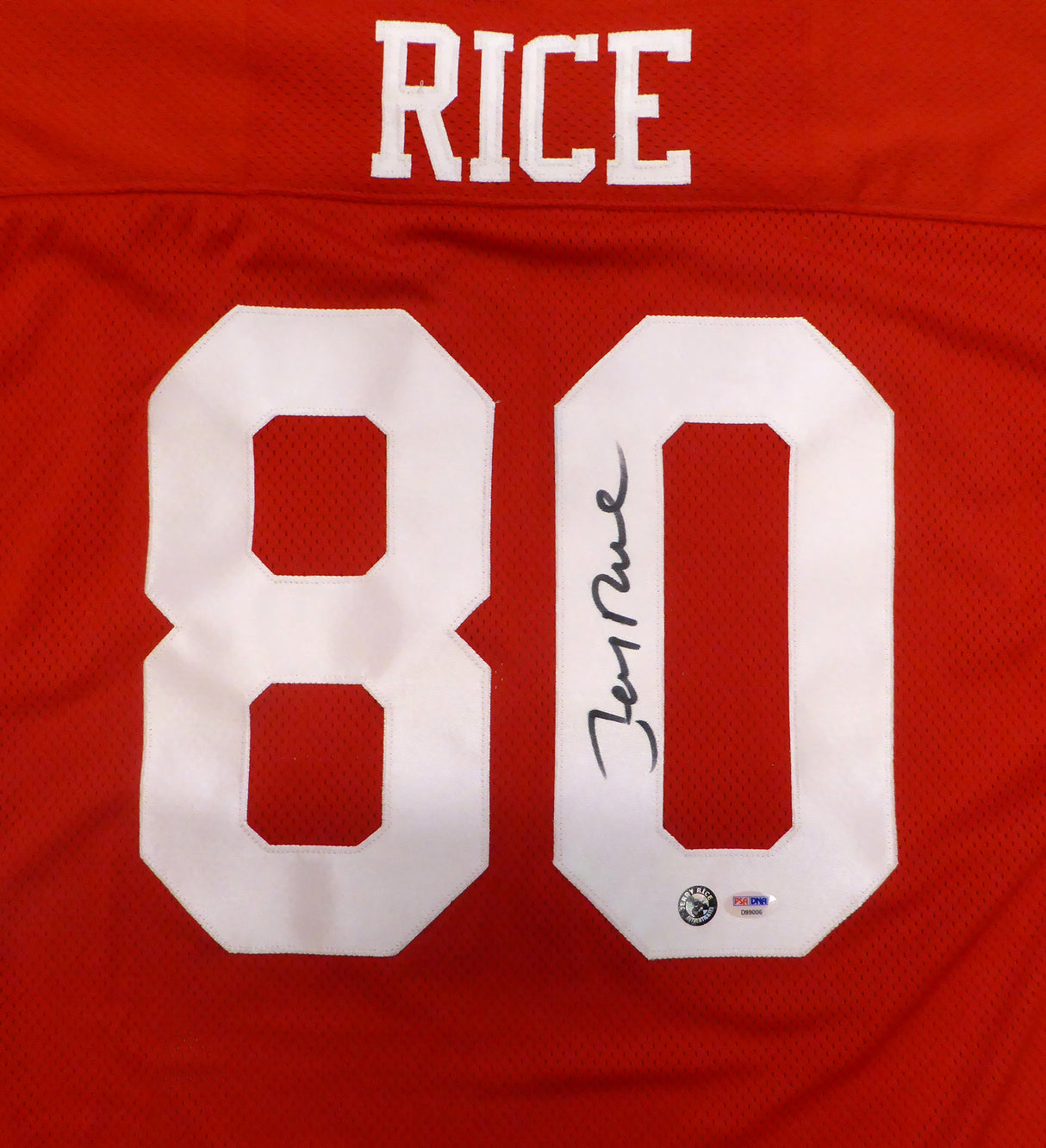 San Francisco 49ers Jerry Rice Autographed Red Jersey PSA/DNA #D99006