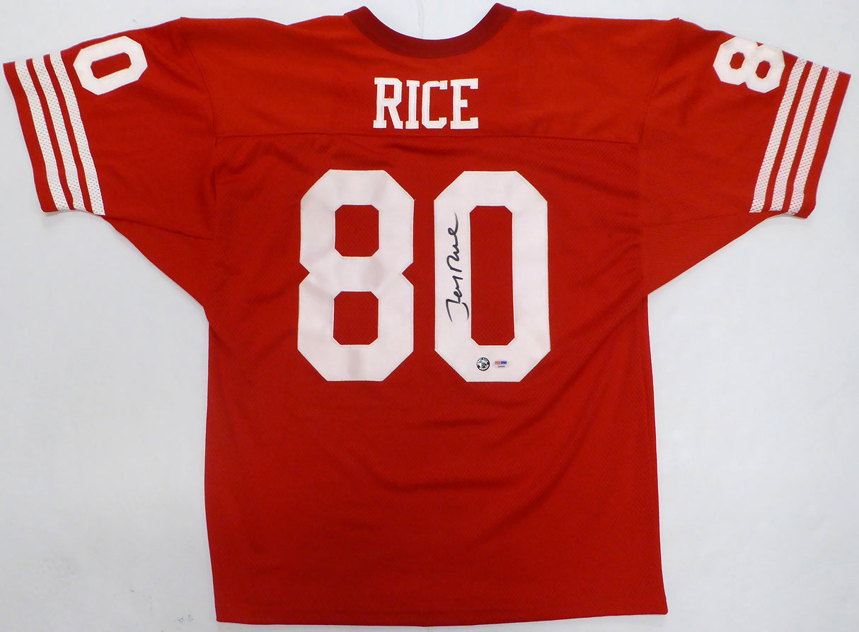 San Francisco 49ers Jerry Rice Autographed Red Jersey PSA/DNA #D99006