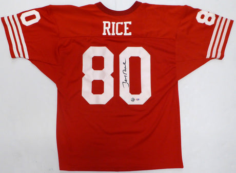 San Francisco 49ers Jerry Rice Autographed Red Jersey PSA/DNA #D99006