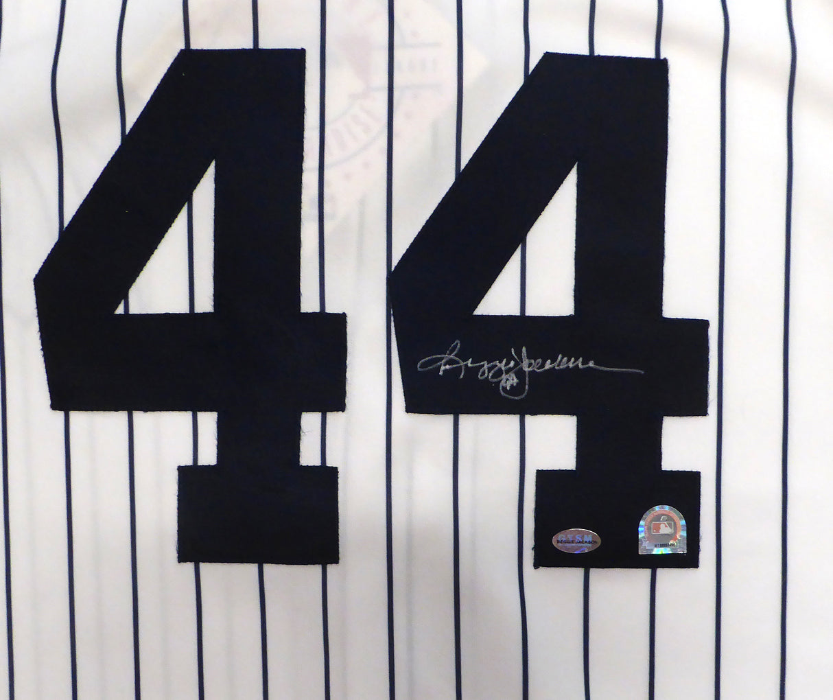 New York Yankees Reggie Jackson Autographed White Majestic Jersey MLB Holo #MT00557499