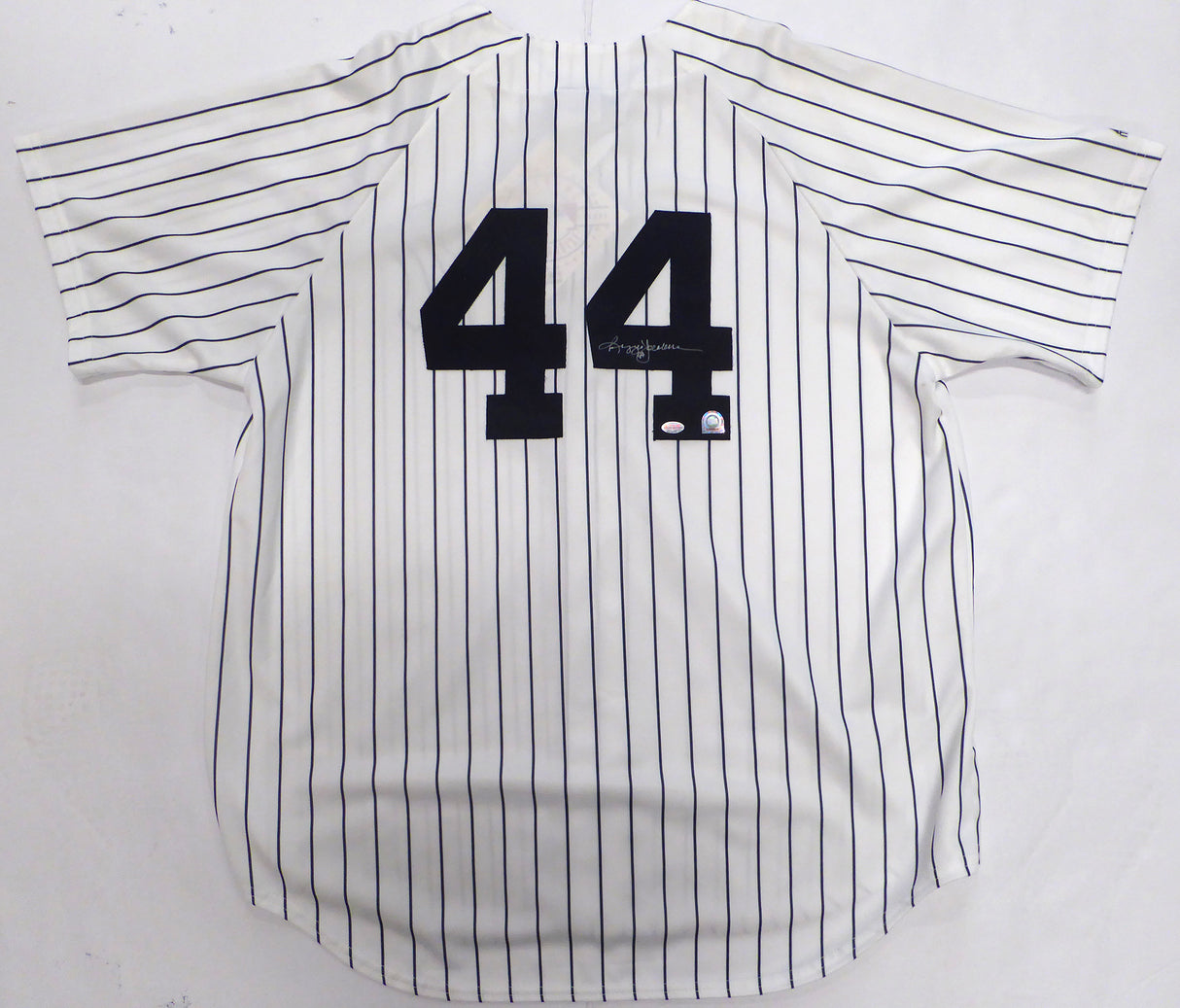 New York Yankees Reggie Jackson Autographed White Majestic Jersey MLB Holo #MT00557499
