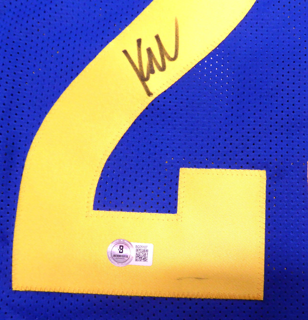 Los Angeles Rams Kyren Williams Autographed Blue Jersey Beckett BAS QR #BQ25107