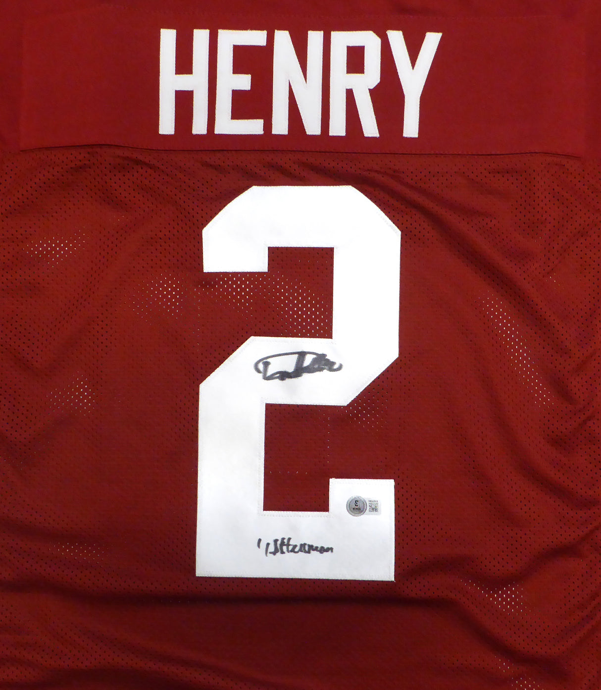 Alabama Crimson Tide Derrick Henry Autographed Maroon Jersey "15 Heisman" Beckett BAS QR #1W562874