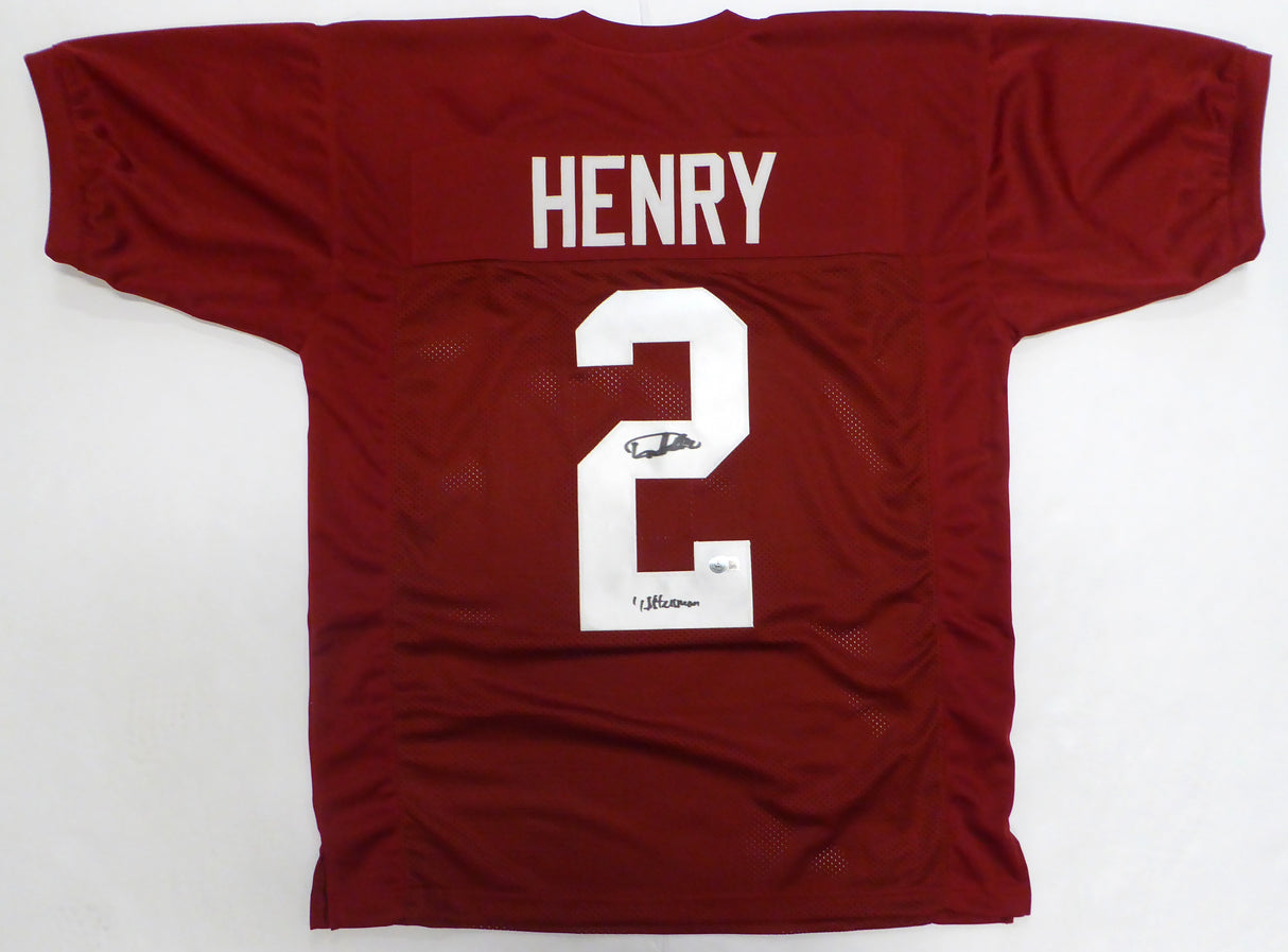Alabama Crimson Tide Derrick Henry Autographed Maroon Jersey "15 Heisman" Beckett BAS QR #1W562874