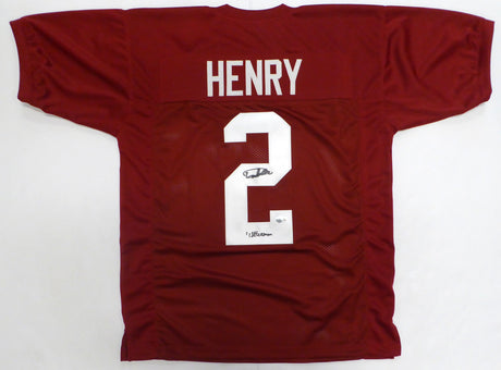 Alabama Crimson Tide Derrick Henry Autographed Maroon Jersey "15 Heisman" Beckett BAS QR #1W562874