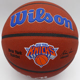 Patrick Ewing Autographed Composite Leather New York Knicks Logo Basketball (Smudged) Beckett BAS QR #2W561305