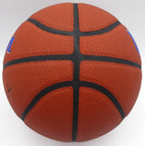 Patrick Ewing Autographed Composite Leather New York Knicks Logo Basketball (Smudged) Beckett BAS QR #2W561305