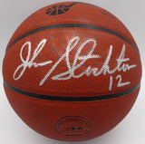 Karl Malone & John Stockton Autographed Wilson Basketball Utah Jazz (Smudged) Beckett BAS QR #1W271731