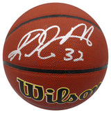 Karl Malone & John Stockton Autographed Wilson Basketball Utah Jazz (Smudged) Beckett BAS QR #1W271664