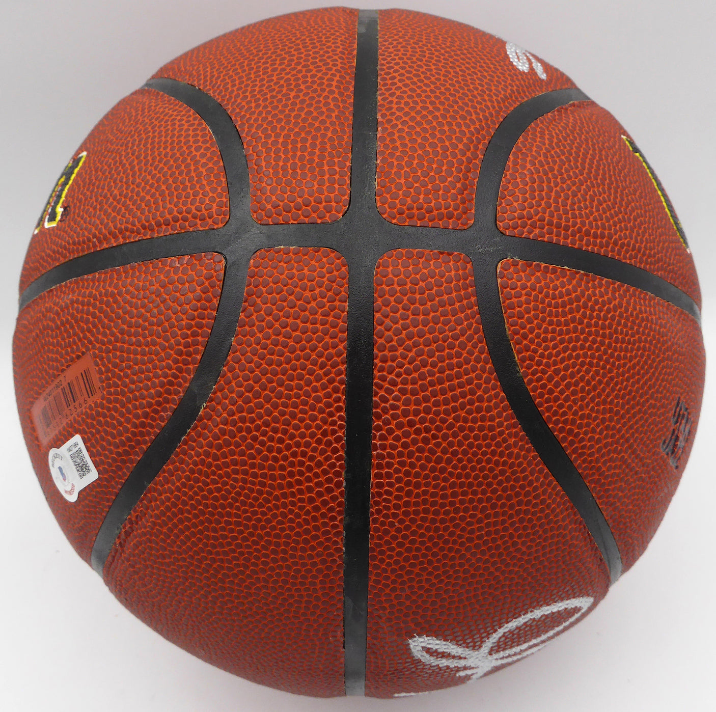 Karl Malone & John Stockton Autographed Wilson Basketball Utah Jazz (Smudged) Beckett BAS QR #1W271664