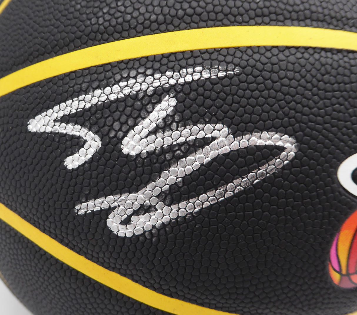 Shaquille Shaq O'Neal Autographed 75th Anniversary City Edition Basketball Miami Heat (Smudged) Beckett BAS Witness QR #W169230