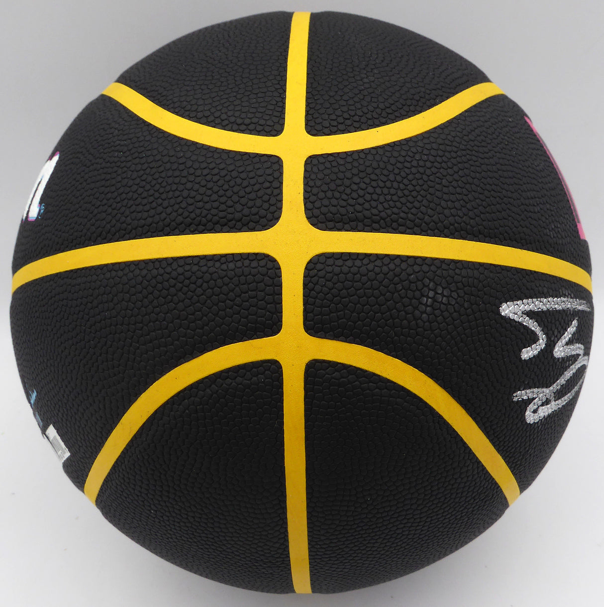 Shaquille Shaq O'Neal Autographed 75th Anniversary City Edition Basketball Miami Heat (Smudged) Beckett BAS Witness QR #W169230