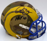 Isaac Bruce Autographed St. Louis Rams Camo Speed Mini Helmet "HOF 20" Beckett BAS QR #1W478440