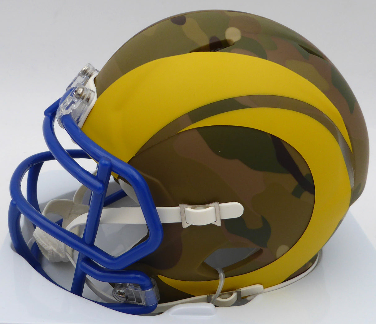 Isaac Bruce Autographed St. Louis Rams Camo Speed Mini Helmet "HOF 20" Beckett BAS QR #1W478440