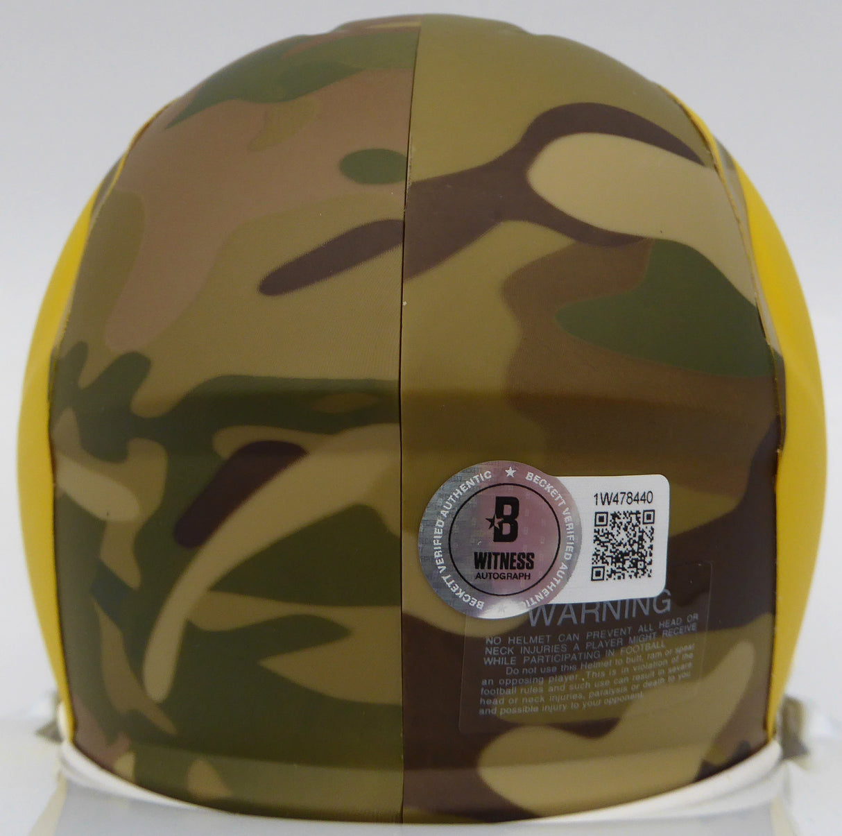 Isaac Bruce Autographed St. Louis Rams Camo Speed Mini Helmet "HOF 20" Beckett BAS QR #1W478440