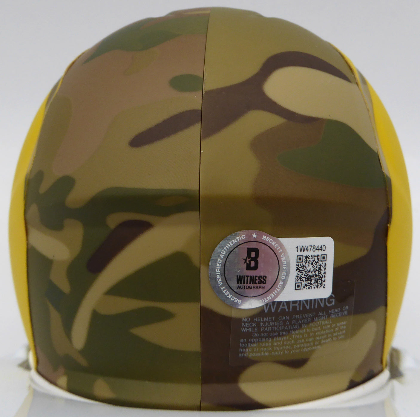 Isaac Bruce Autographed St. Louis Rams Camo Speed Mini Helmet "HOF 20" Beckett BAS QR #1W478440