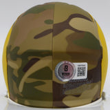 Isaac Bruce Autographed St. Louis Rams Camo Speed Mini Helmet "HOF 20" Beckett BAS QR #1W478440
