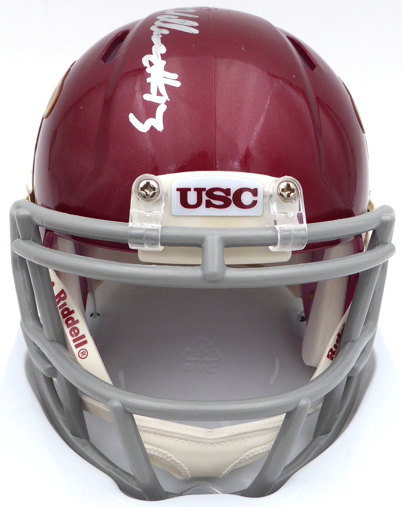 Caleb Williams Autographed USC Trojans Speed Mini Helmet (Smudged) Fanatics Holo #GD53524558