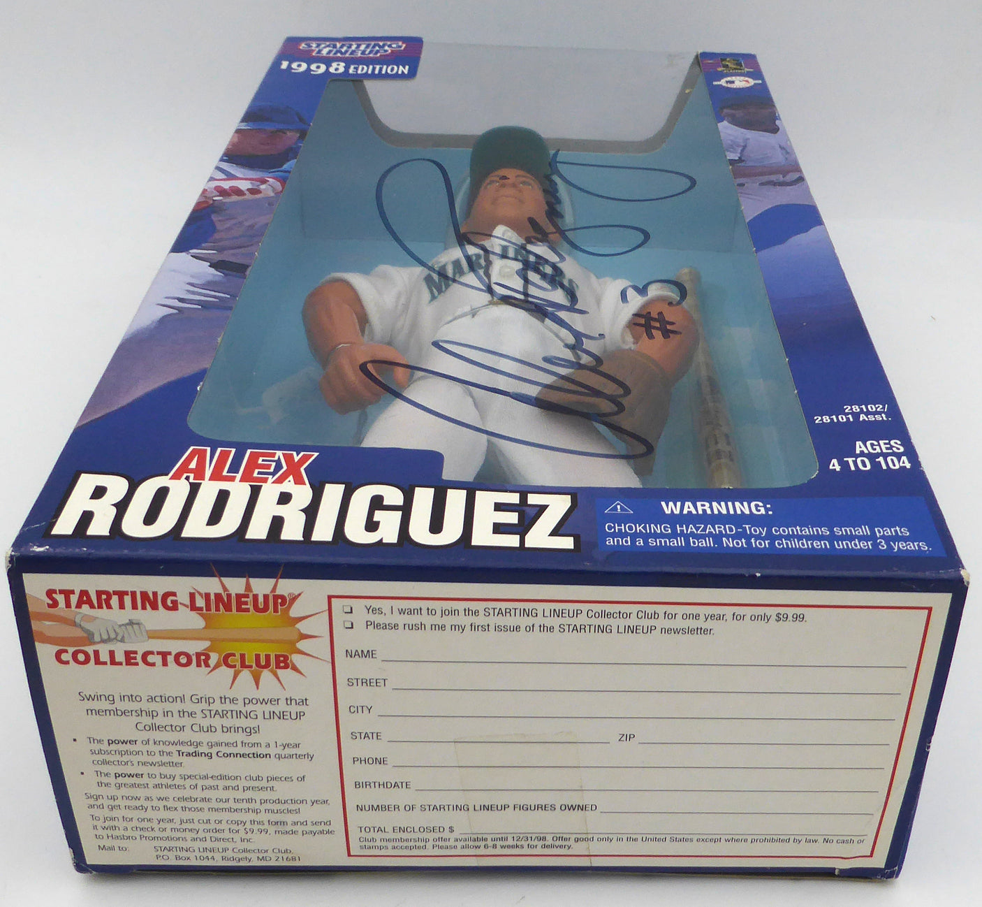 Alex Rodriguez Autographed 1998 Starting Lineup In Box Seattle Mariners Beckett BAS QR #BM37834