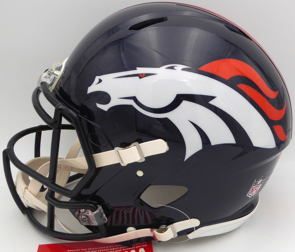 Russell Wilson Autographed Blue Full Size Authentic Helmet Denver Broncos Fanatics Holo #DQ16478421