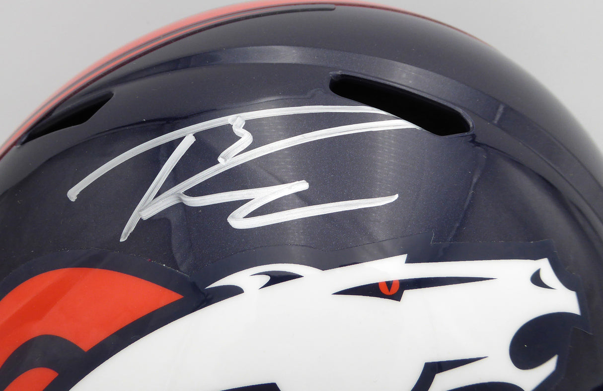 Russell Wilson Autographed Blue Full Size Replica Helmet Denver Broncos Fanatics Holo #DQ16478452