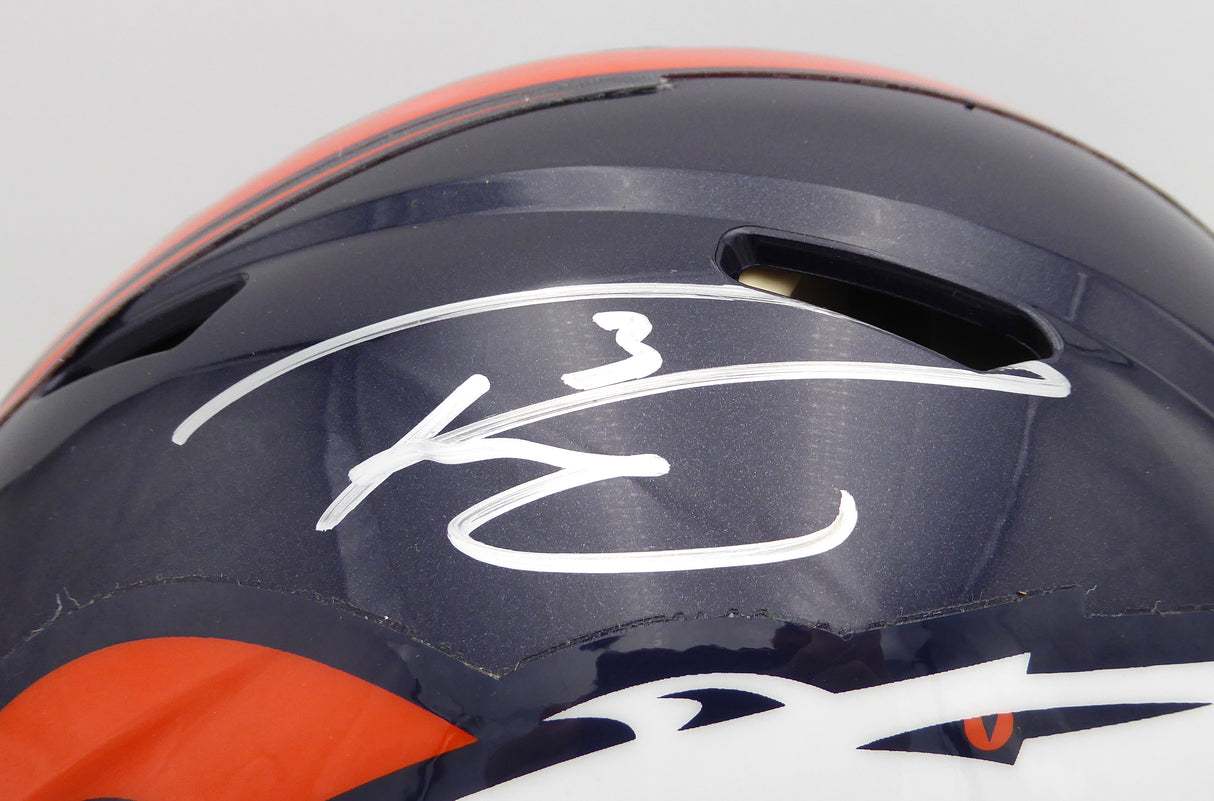 Russell Wilson Autographed Blue Full Size Authentic Helmet Denver Broncos Fanatics Holo #DQ16478474